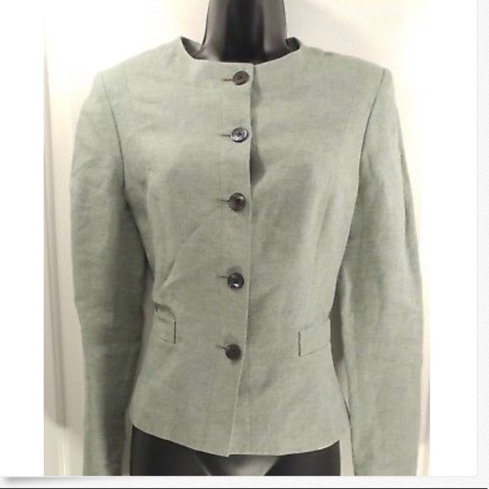 Paul Stuart Women’s blazer linen 8 designer green